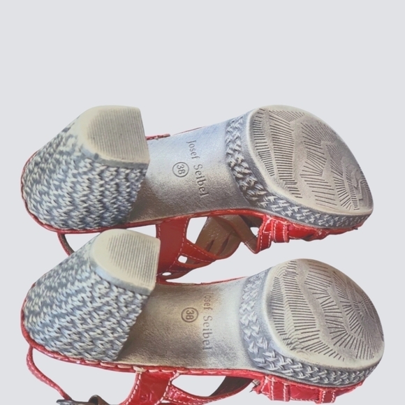 Josef Seibel Women's Julia Red Leather Strappy Adjustable strap Sandals EU 38 - Picture 8 of 10